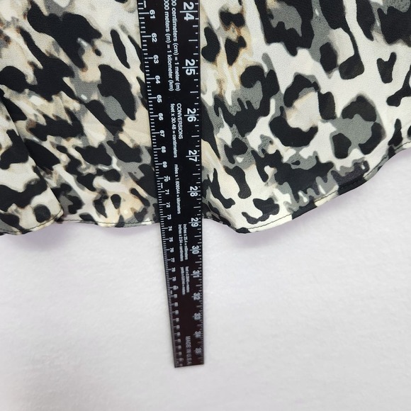 Vince Camuto Top Womens 2X Plus Animal Print Leopard Blouse Long Sleeve Flowy - Picture 6 of 9